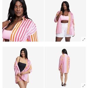 Alexa Top in Sunset Stripes BEACH RIOT cover up shirt. Size L/XL. New in bag.